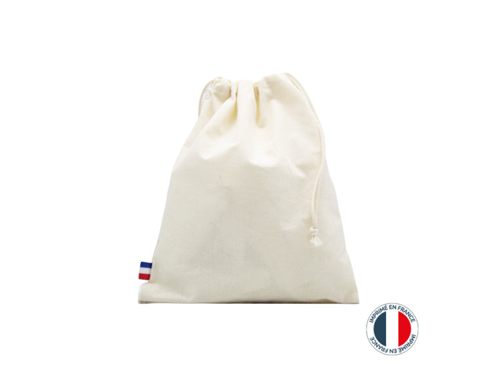 Pochon en 100  coton tissé france personnalisable